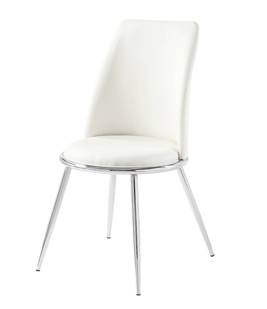 ACME Furniture - Weizor Side Chair (Set of 2) - White Synthetic Leather & Chrome - 77152 veiw 1