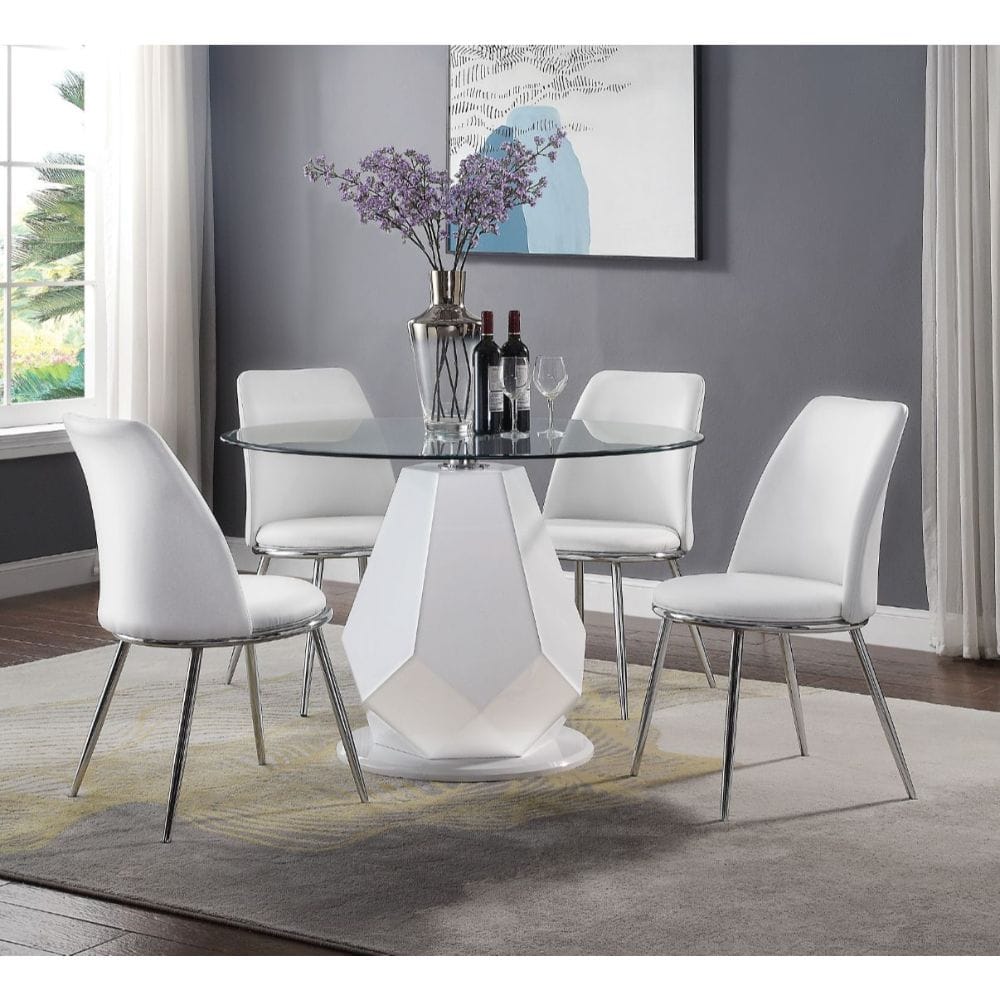 ACME Furniture - Weizor Side Chair (Set of 2) - White Synthetic Leather & Chrome - 77152 view 2