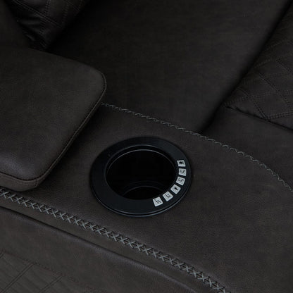 ACME Furniture - Wendell - Power Motion Loveseat w/Console,Wireless Charger, Storage,USB & LED - Dark Gray Microfiber - LV06221 view 5