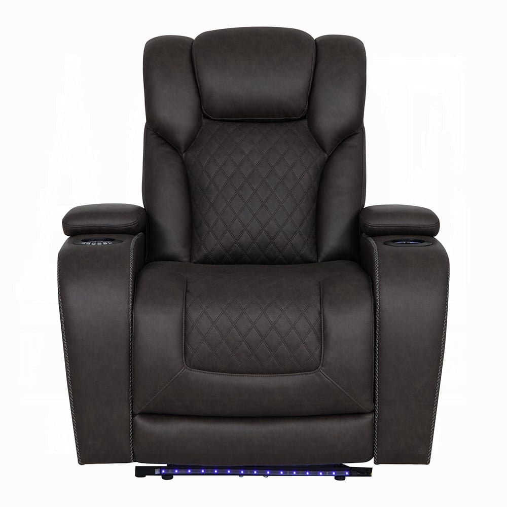 ACME Furniture - Wendell - Power Motion Recliner w/Storage,USB & LED - Dark Gray Microfiber - LV06222 view 1