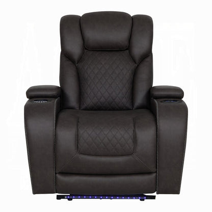 ACME Furniture - Wendell - Power Motion Recliner w/Storage,USB & LED - Dark Gray Microfiber - LV06222 view 1