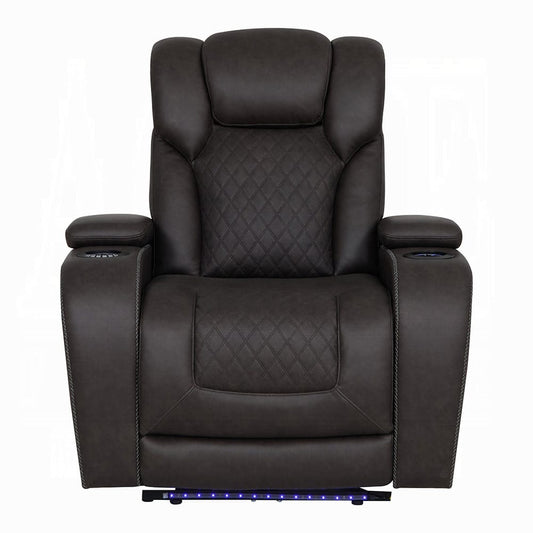 ACME Furniture - Wendell - Power Motion Recliner w/Storage,USB & LED - Dark Gray Microfiber - LV06222 view 1