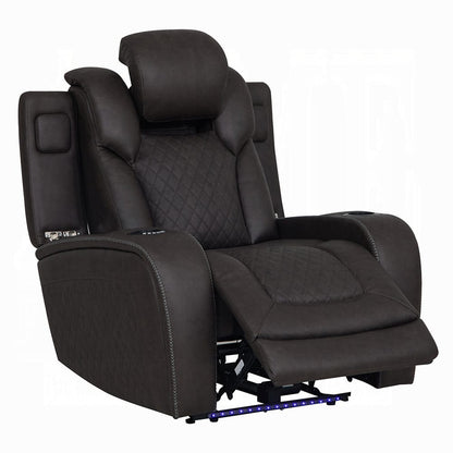 ACME Furniture - Wendell - Power Motion Recliner w/Storage,USB & LED - Dark Gray Microfiber - LV06222 view 2