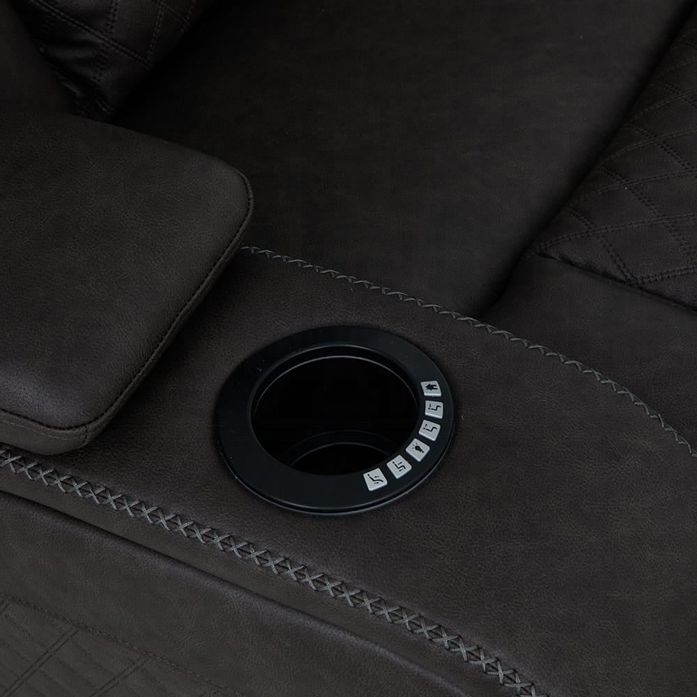 ACME Furniture - Wendell - Power Motion Recliner w/Storage,USB & LED - Dark Gray Microfiber - LV06222 view 3