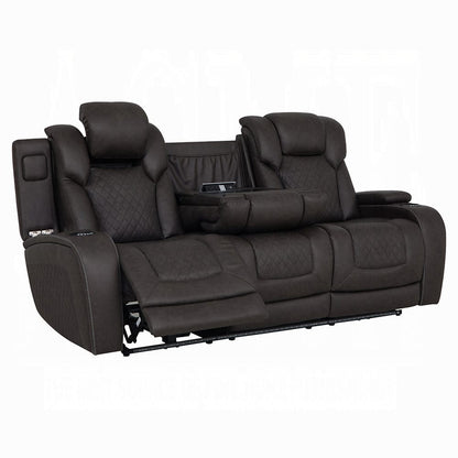 ACME Furniture - Wendell - Power Motion Sofa w/Dropdown Table, Storage,USB & LED - Dark Gray Microfiber - LV06220 view 1