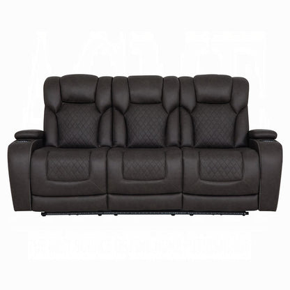 ACME Furniture - Wendell - Power Motion Sofa w/Dropdown Table, Storage,USB & LED - Dark Gray Microfiber - LV06220 view 2