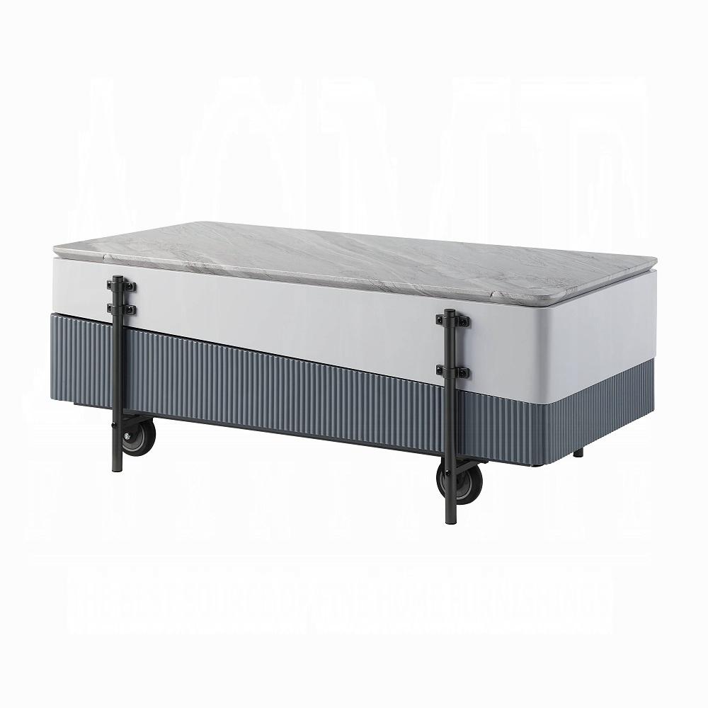 ACME Furniture - Wilkins Coffee Table w/Lift Top - White & Gray High Gloss Finish - LV02187 veiw 1