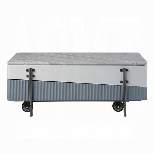 ACME Furniture - Wilkins Coffee Table w/Lift Top - White & Gray High Gloss Finish - LV02187 veiw 2
