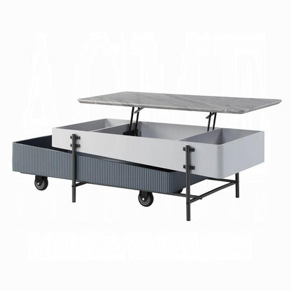 ACME Furniture - Wilkins Coffee Table w/Lift Top - White & Gray High Gloss Finish - LV02187 veiw 4