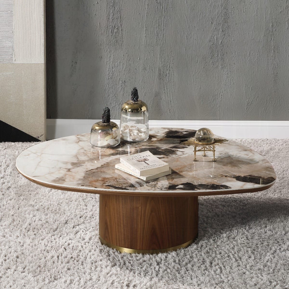 ACME Furniture - Willene Coffee Table w/Ceramic Top - Ceramic Top & Walnut Finish - LV03155 view 4