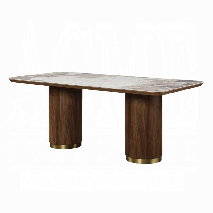 ACME Furniture - Willene Dining Table w/Ceramic Top - Ceramic Top & Walnut Finish - DN03145 veiw 1