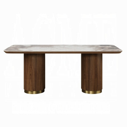 ACME Furniture - Willene Dining Table w/Ceramic Top - Ceramic Top & Walnut Finish - DN03145 veiw 2