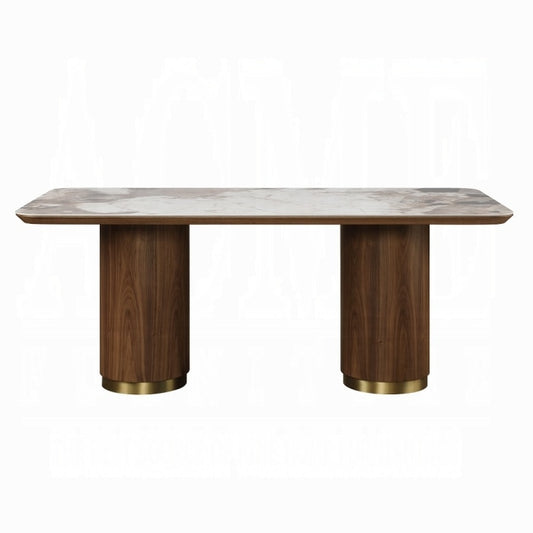 ACME Furniture - Willene Dining Table w/Ceramic Top - Ceramic Top & Walnut Finish - DN03145 veiw 2