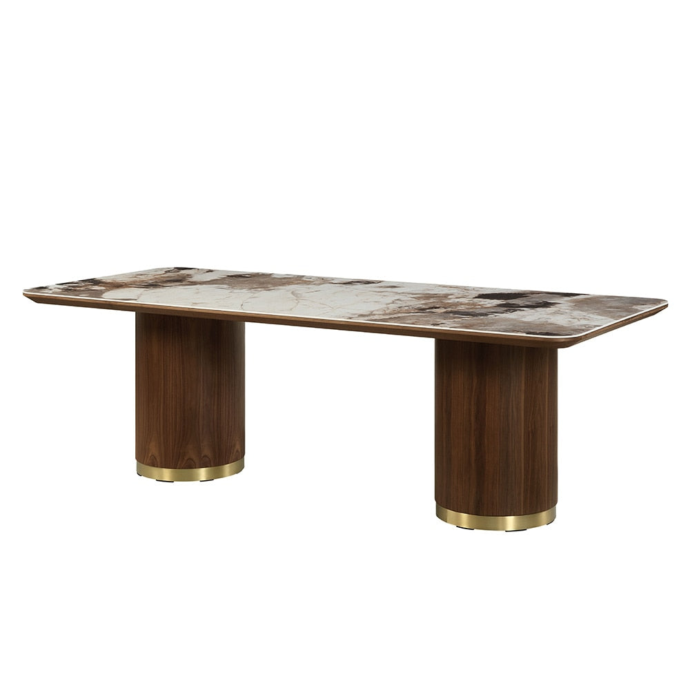 ACME Furniture - Willene Dining Table w/Ceramic Top - Ceramic Top & Walnut Finish - DN03305 view 1