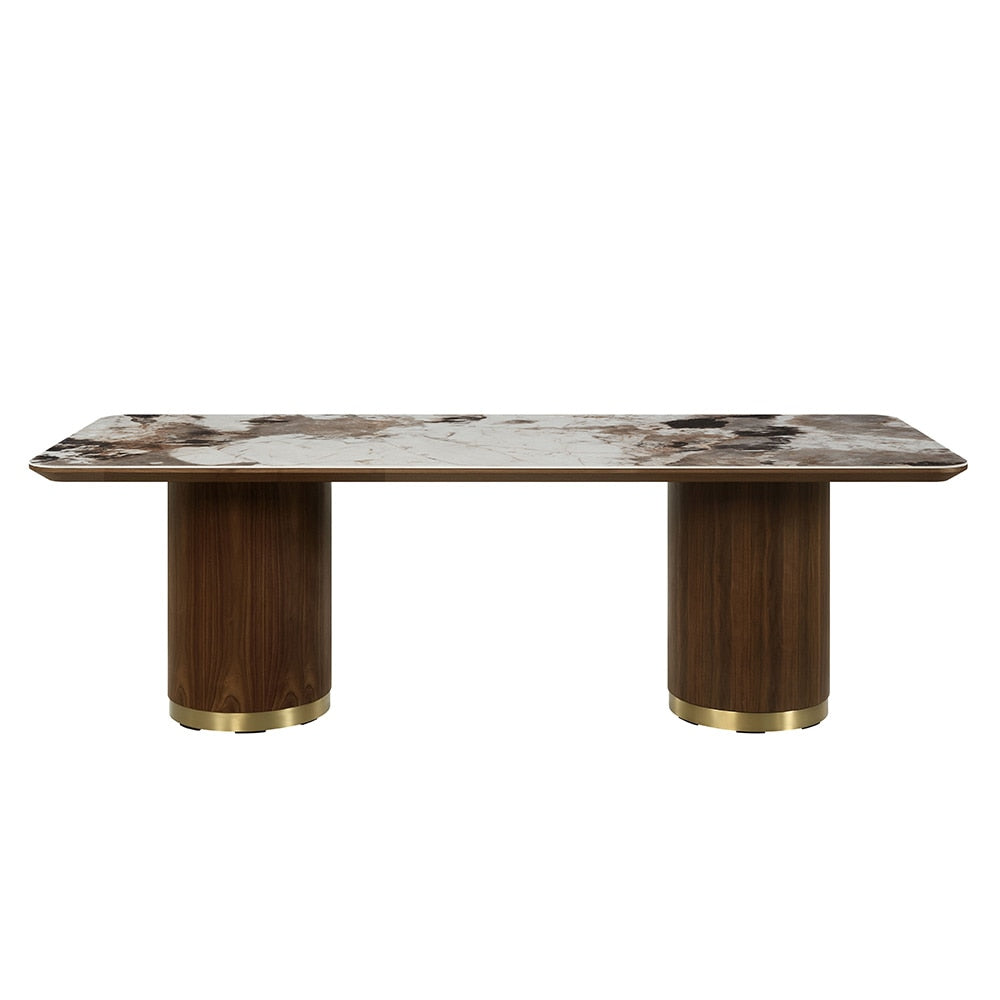 ACME Furniture - Willene Dining Table w/Ceramic Top - Ceramic Top & Walnut Finish - DN03305 view 2