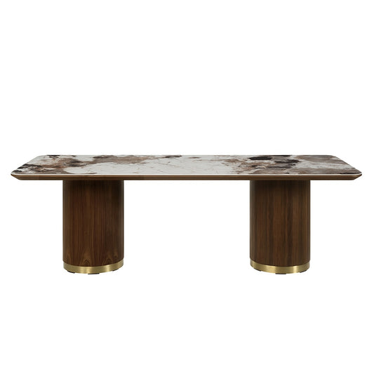 ACME Furniture - Willene Dining Table w/Ceramic Top - Ceramic Top & Walnut Finish - DN03305 view 2