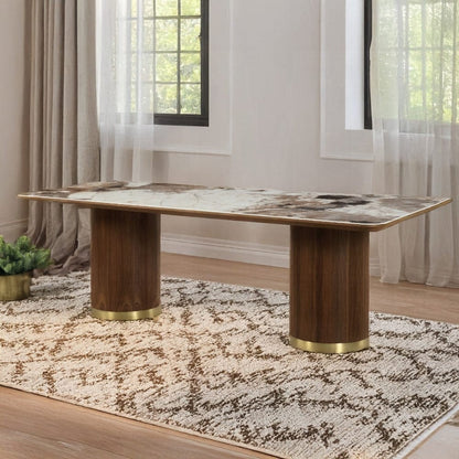ACME Furniture - Willene Dining Table w/Ceramic Top - Ceramic Top & Walnut Finish - DN03305 view 4