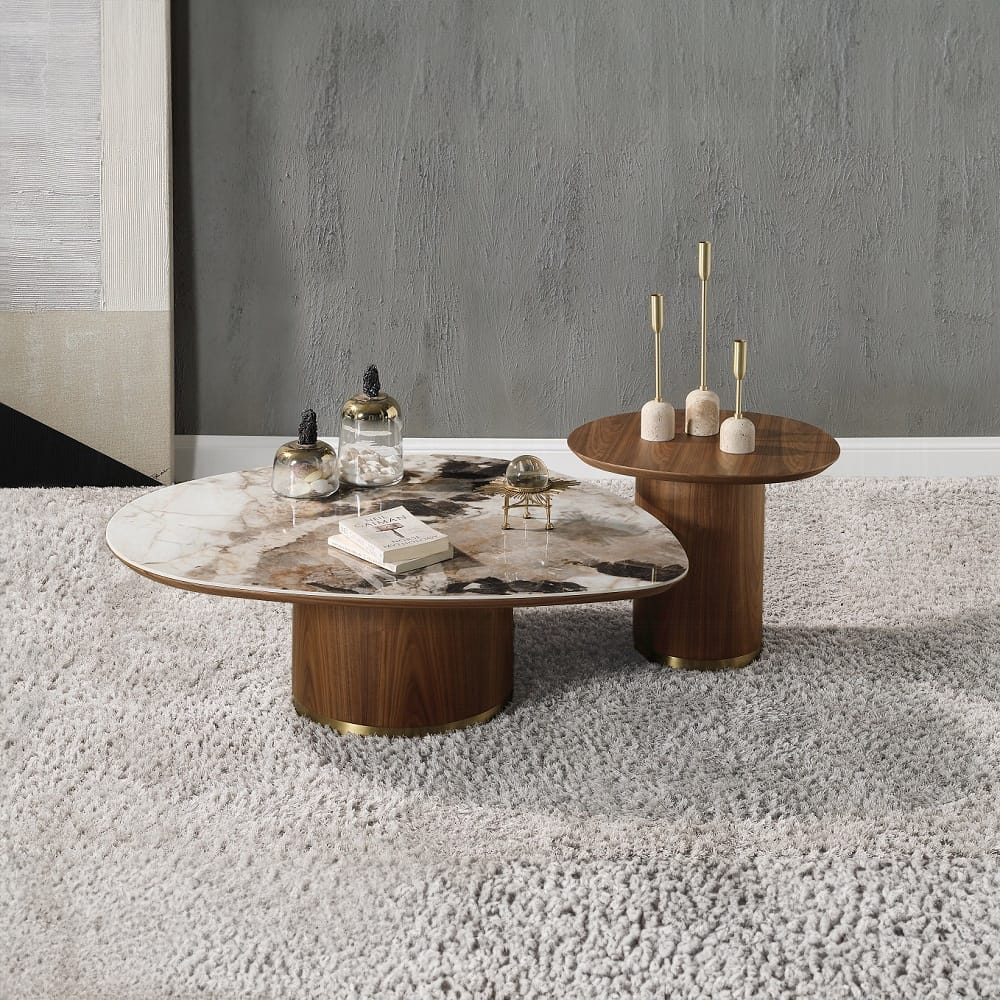 ACME Furniture - Willene End Table - Ceramic Top & Walnut Finish - LV03156 view 4