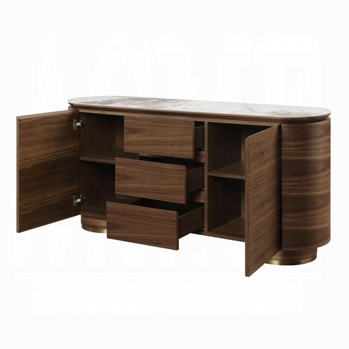ACME Furniture - Willene Server w/Ceramic Top - Ceramic Top & Walnut Finish - DN03148 veiw 3