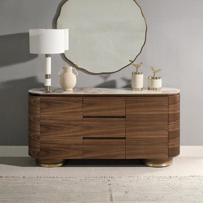 ACME Furniture - Willene Server w/Ceramic Top - Ceramic Top & Walnut Finish - DN03148 veiw 4