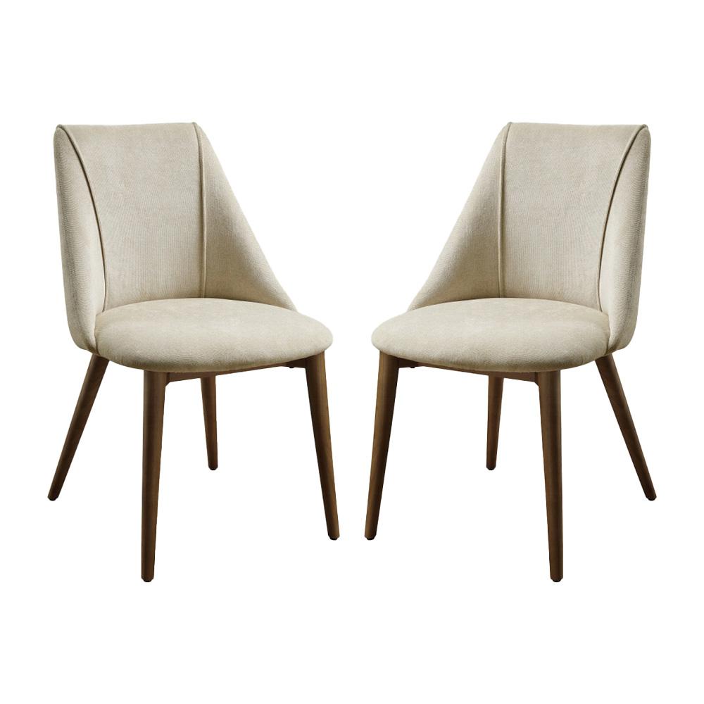 ACME Furniture - Willene Side Chair (Set of 2) - Beige Fabric & Walnut Finish - DN03146 view 1