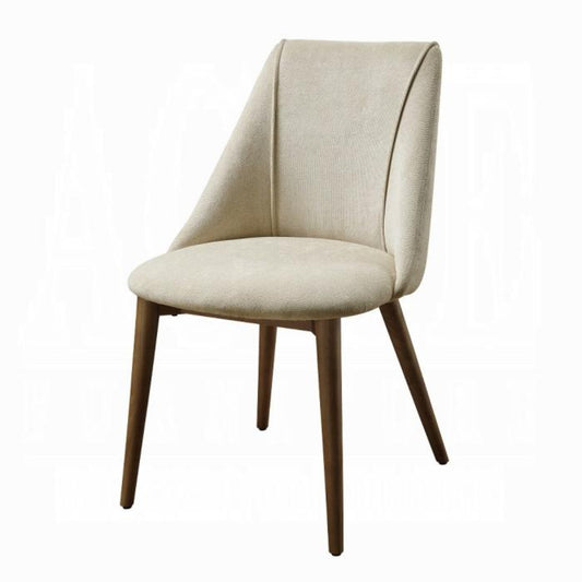 ACME Furniture - Willene Side Chair (Set of 2) - Beige Fabric & Walnut Finish - DN03146 view 2