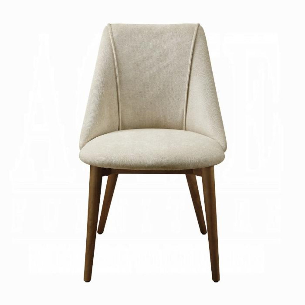 ACME Furniture - Willene Side Chair (Set of 2) - Beige Fabric & Walnut Finish - DN03146 view 3