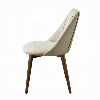 ACME Furniture - Willene Side Chair (Set of 2) - Beige Fabric & Walnut Finish - DN03146 view 4