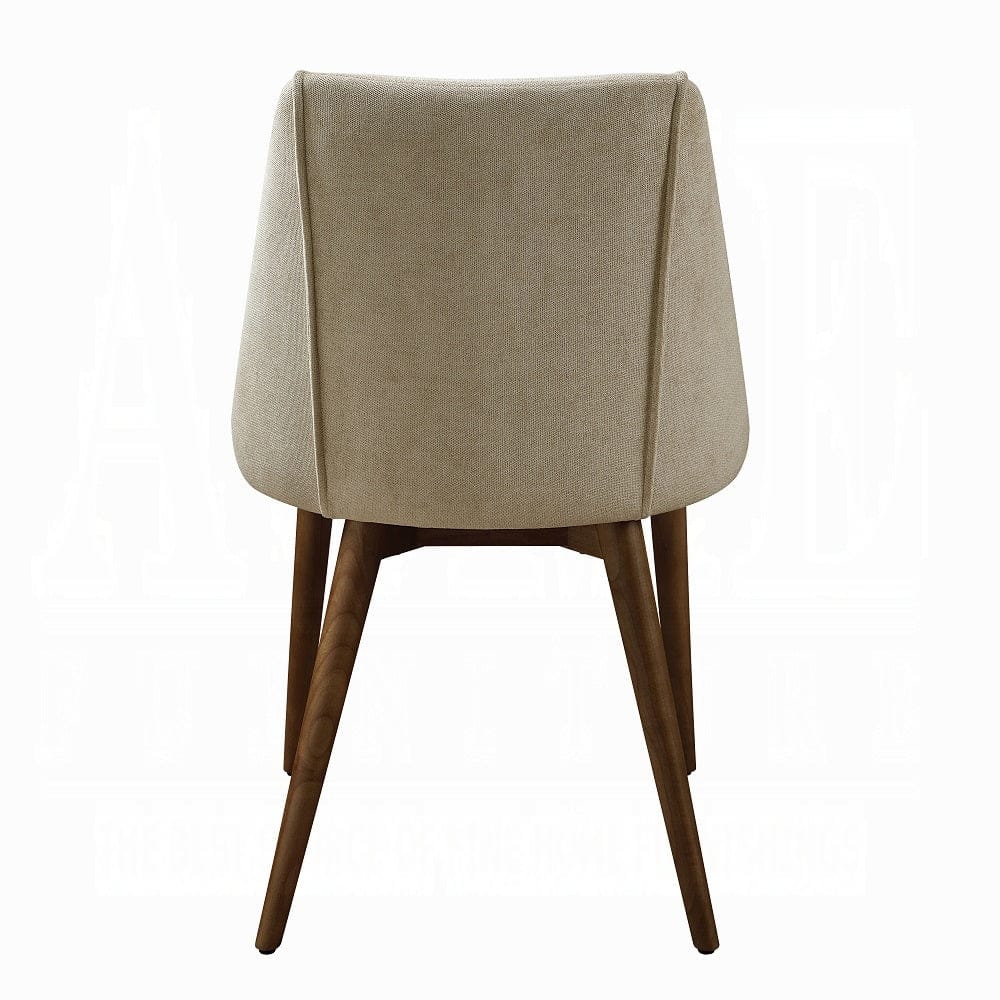 ACME Furniture - Willene Side Chair (Set of 2) - Beige Fabric & Walnut Finish - DN03146 view 5