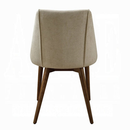 ACME Furniture - Willene Side Chair (Set of 2) - Beige Fabric & Walnut Finish - DN03146 view 5