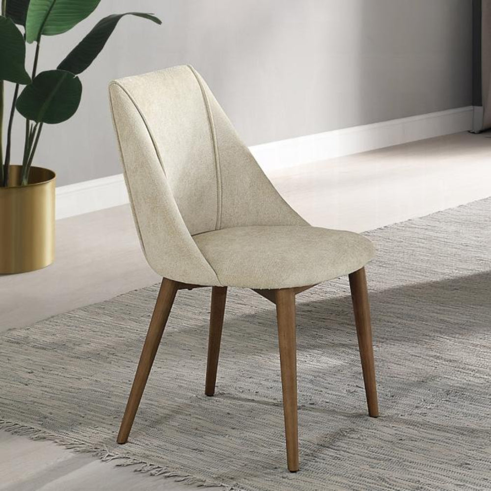 ACME Furniture - Willene Side Chair (Set of 2) - Beige Fabric & Walnut Finish - DN03146 view 6