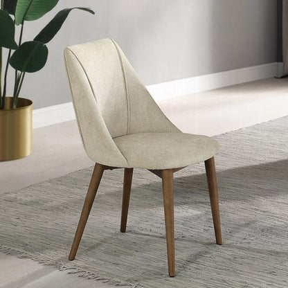 ACME Furniture - Willene Side Chair (Set of 2) - Beige Fabric & Walnut Finish - DN03146 view 6