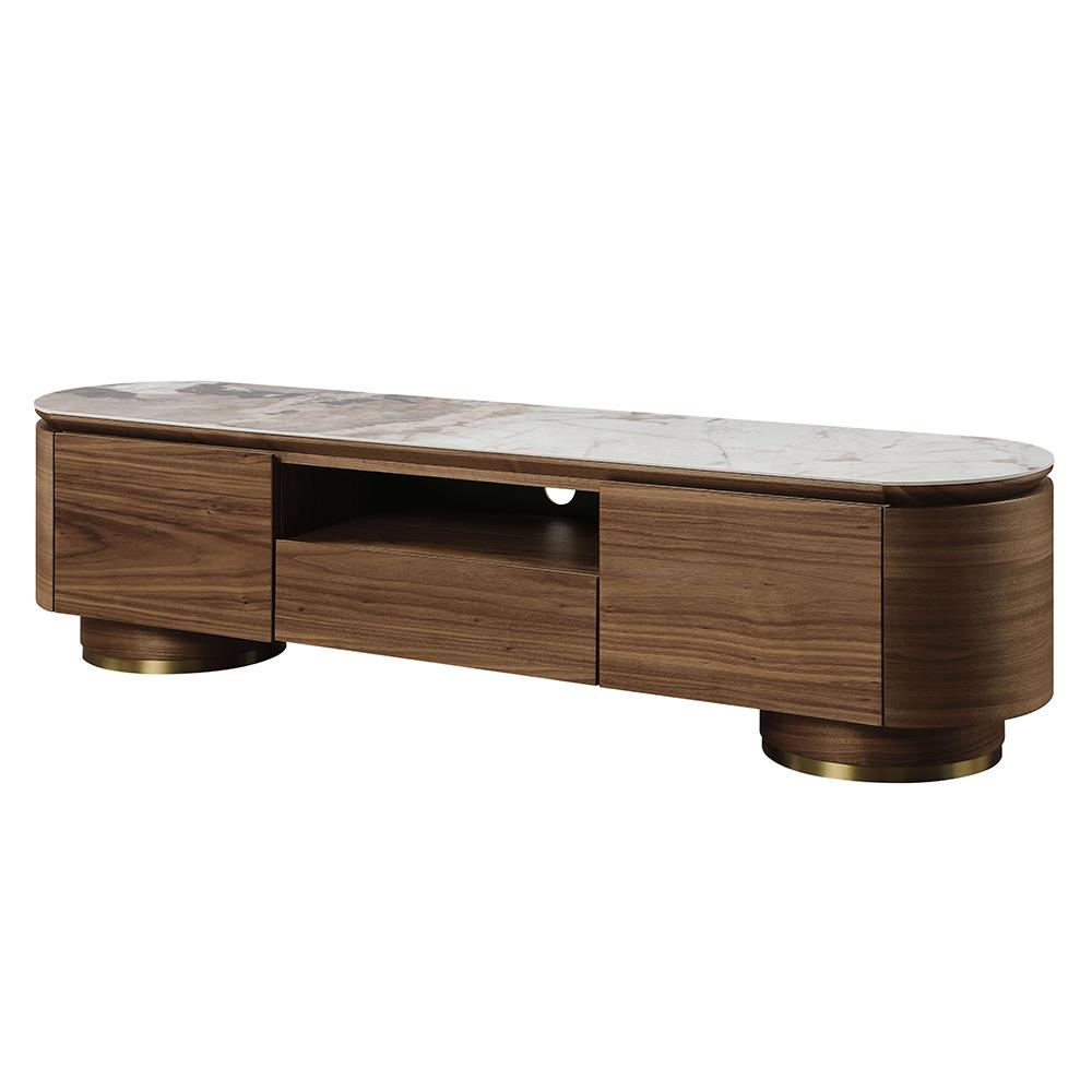 ACME Furniture - Willene TV Stand w/Ceramic Top - Ceramic Top & Walnut Finish - LV03158 veiw 1