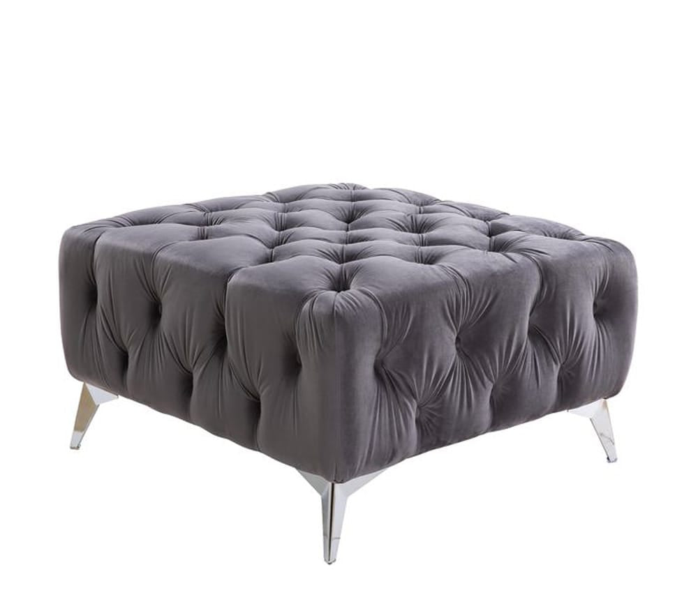 ACME Furniture - Wugtyx - Ottoman -  Dark GrayVelvet - LV00336 view 1
