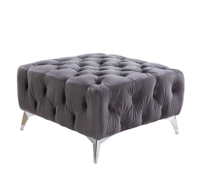 ACME Furniture - Wugtyx - Ottoman -  Dark GrayVelvet - LV00336 view 1