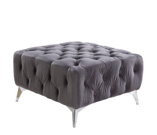 ACME Furniture - Wugtyx - Ottoman -  Dark GrayVelvet - LV00336 view 1