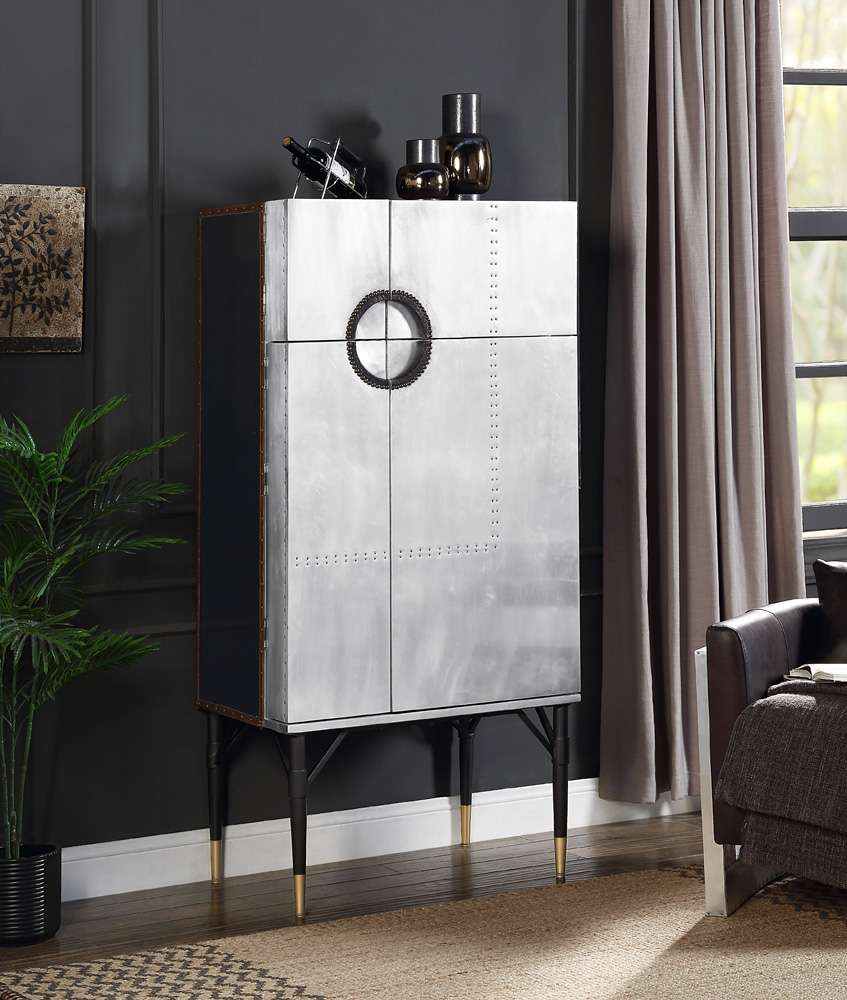 ACME Furniture - Yoela Wine Cabinet - Aluminum - AC01996 veiw 1