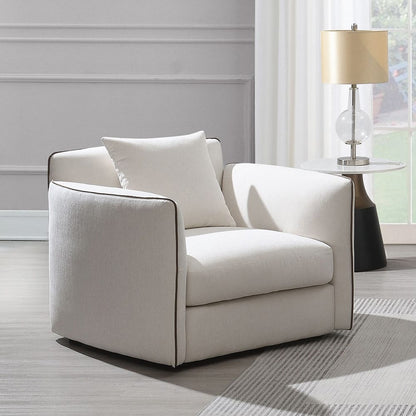 ACME Furniture - Yolanda - Chair w/Pillow - Beige Chenille - LV03607 view 6