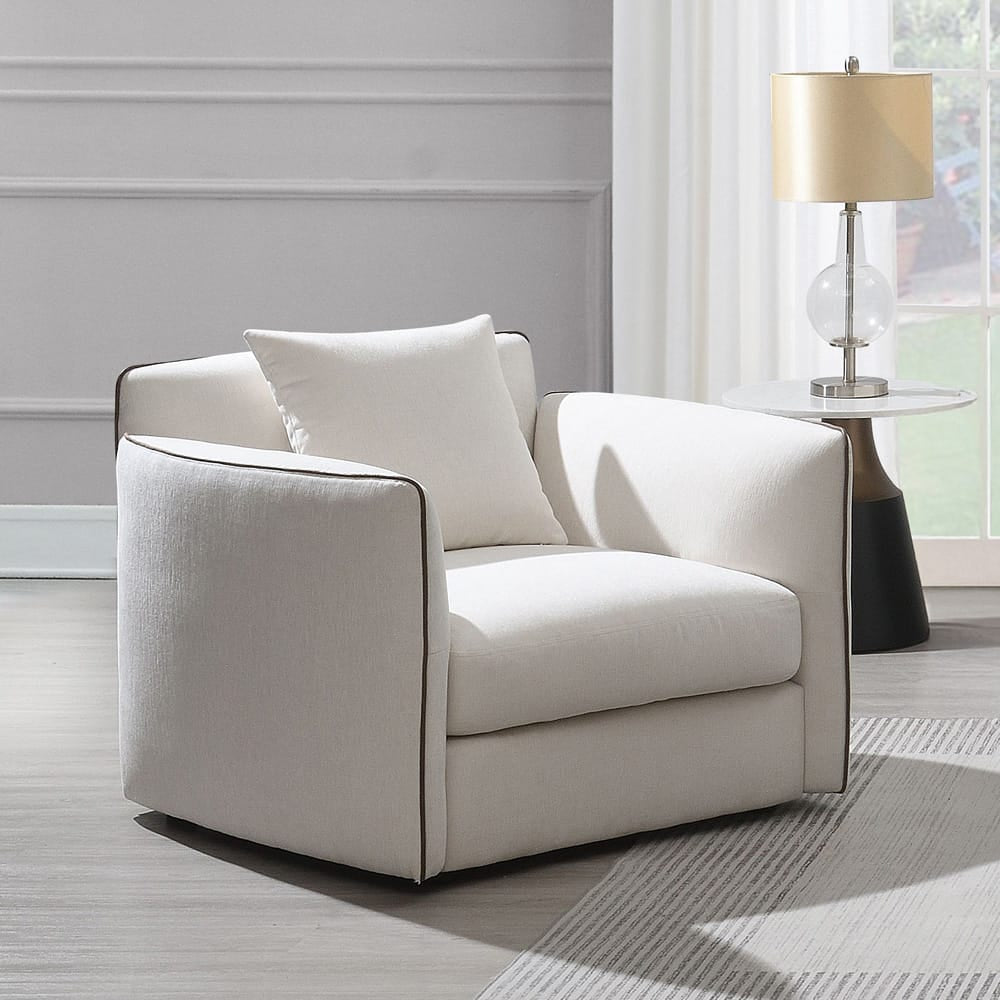 ACME Furniture - Yolanda - Chair w/Pillow - Beige Chenille - LV03607A view 6
