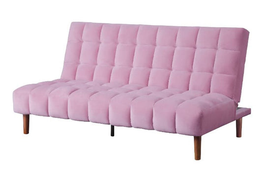ACME Furniture - Yolandi - Adjustable Sofa - Pink Velvet & Dark Walnut Finish - 57200 view 1