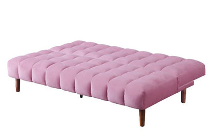 ACME Furniture - Yolandi - Adjustable Sofa - Pink Velvet & Dark Walnut Finish - 57200 view 2