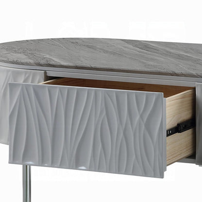 ACME Furniture - Yukino Coffee Table - Gray High Gloss & Chrome - LV02411 view 6