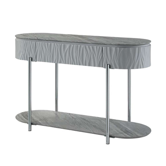 ACME Furniture - Yukino Sofa Table - Gray High Gloss & Chrome - LV02413 veiw 1