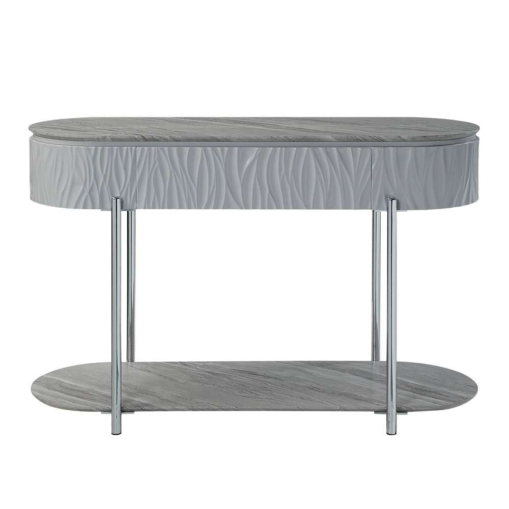 ACME Furniture - Yukino Sofa Table - Gray High Gloss & Chrome - LV02413 view 2