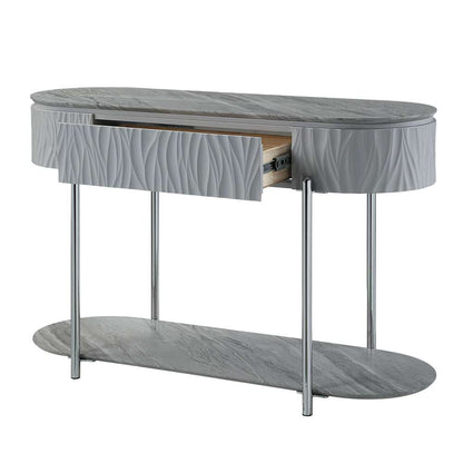 ACME Furniture - Yukino Sofa Table - Gray High Gloss & Chrome - LV02413 view 3