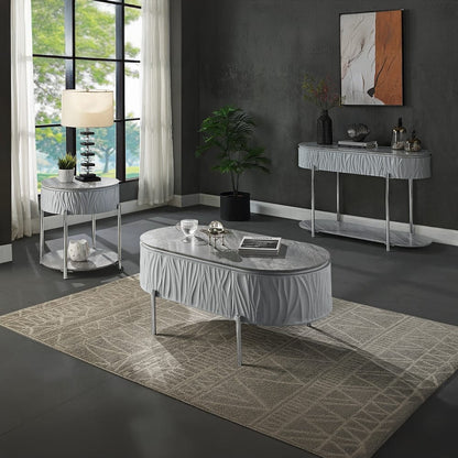 ACME Furniture - Yukino Sofa Table - Gray High Gloss & Chrome - LV02413 view 7