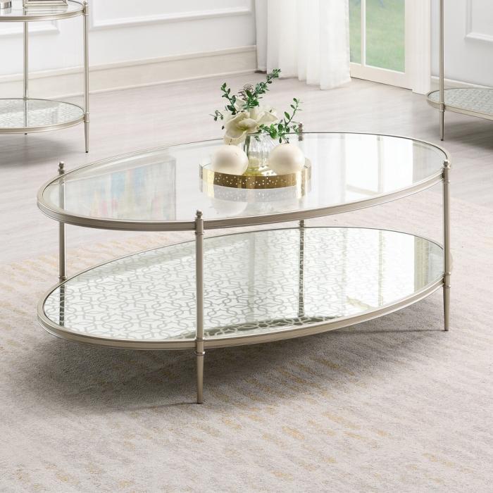 ACME Furniture - Zaba Coffee Table - Glass Top & Champagne Finish - LV02755 veiw 4