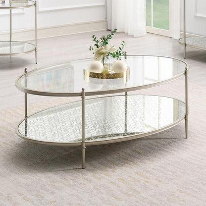 ACME Furniture - Zaba Coffee Table - Glass Top & Champagne Finish - LV02755 veiw 4