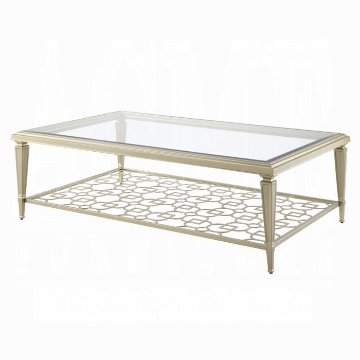 ACME Furniture - Zaba Coffee Table - Glass Top & Champagne Finish - LV02785 veiw 1