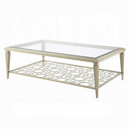 ACME Furniture - Zaba Coffee Table - Glass Top & Champagne Finish - LV02785 veiw 1